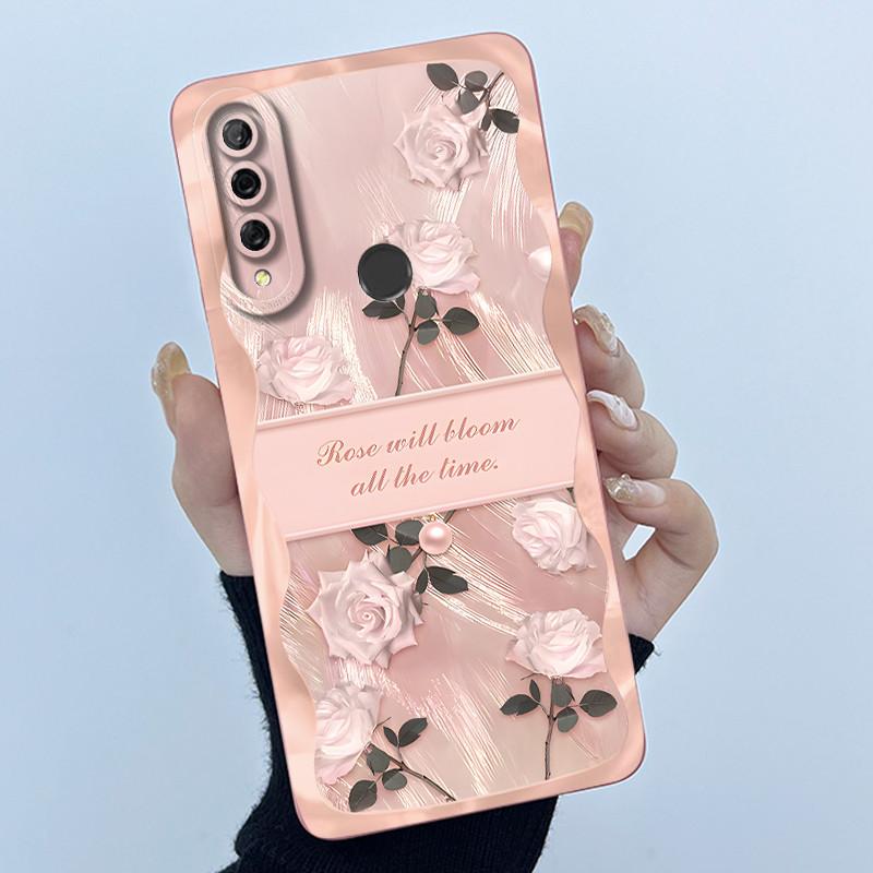 Case For Huawei Y9s Y9 Prime 2019 Simplicity flower Liquid Soft Silicone TPU Protective Back Cover For Huawei Y9 Prime 2019 Capa