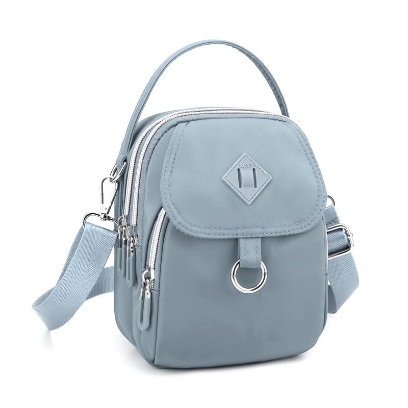 

Модная 3-слойная мини-сумка для девочек из высококачественной ткани, маленькая женская сумка через плечо в милом стиле, сумка для телефона для девочек, повседневная мини-сумочка светло-синий