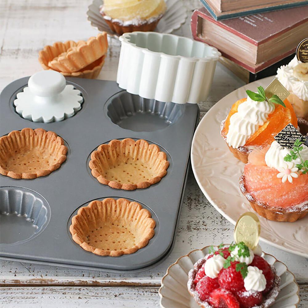 6/12Cups Cake Mold Mini Egg Tart Bread Burger Muffin Cupcake Mold For Household DIY Dessert Baking Pan Oven Trays Cake Tools