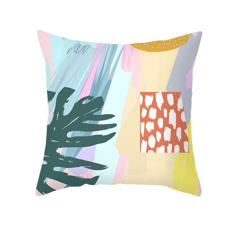 Colorful Abstract Pattern Throw Pillow Cover With Short Plush Print For Living Room Sofa Decoration Cushion Cover Pillow Covers