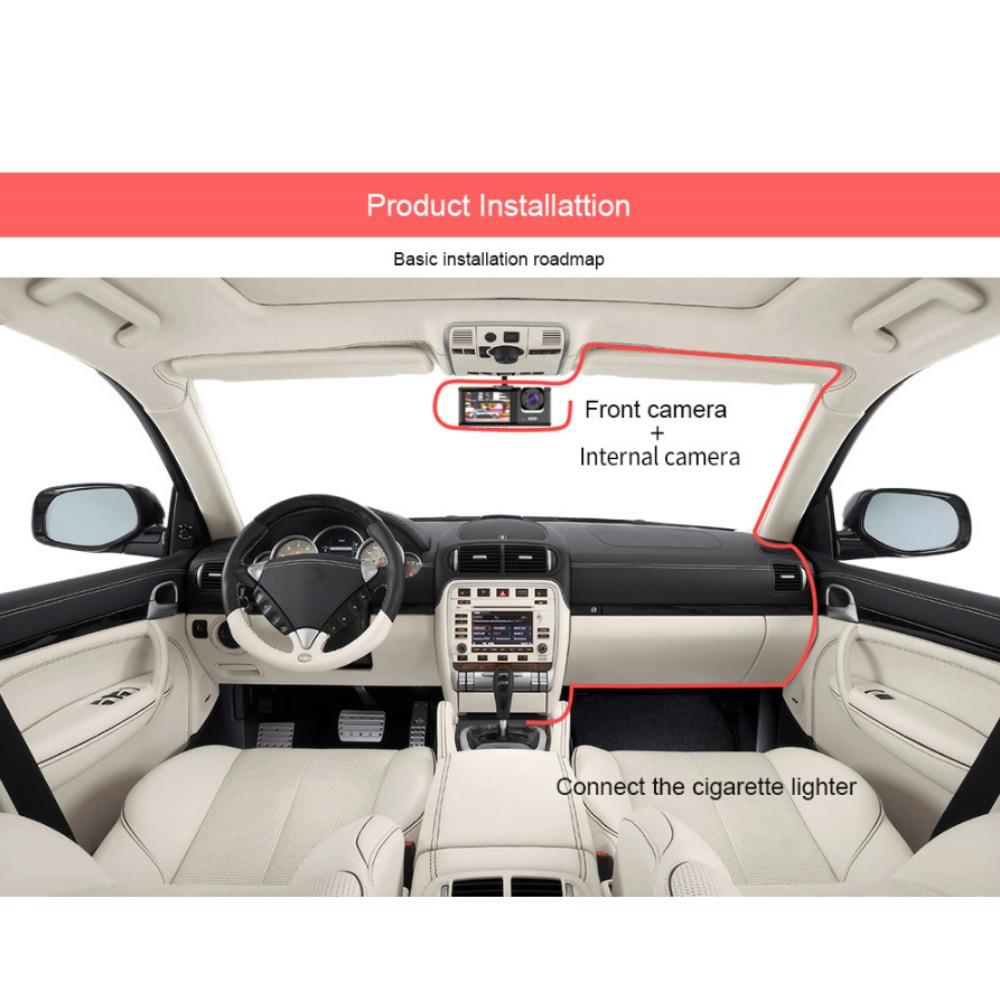 Dashcam a 4 Lenti: Registrazione HD 1080P (Anteriore, Posteriore, Sinistra, Destra) & Vista posteriore