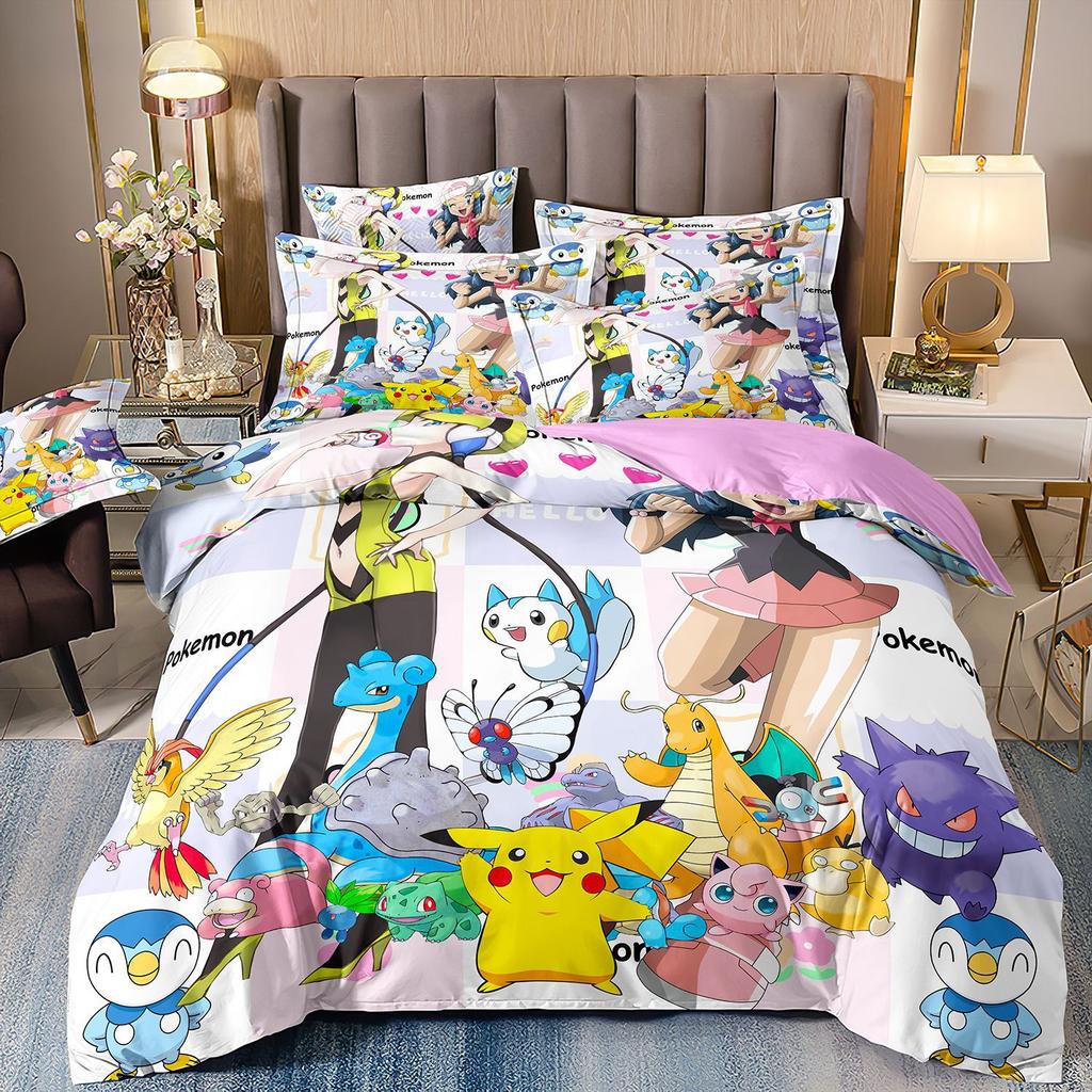 3D Printed Quilt Cover Three-Piece Set Four-Piece Set Children'S Cartoon Duvet Cover