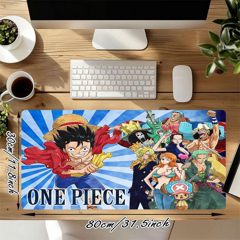 One Piece Xl Gaming Mouse Pad Nonslip Rubber Base Stitched Edge Waterproof Desk Mat For Pc Laptop Gamer Office Computer Accessories