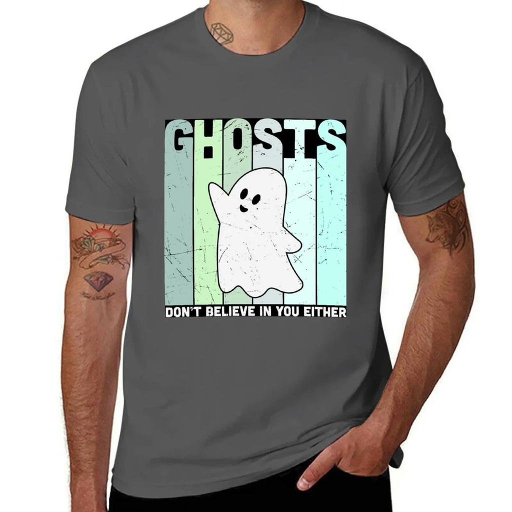 Geister glauben auch nicht an dich (Ghost-Version) T-Shirt übergroß Grafik-T-Shirt Oberteile Sommeroberteile einfarbige T-Shirts Herren