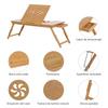 Bamboo Laptop Desk Bed Tray Breakfast Folding Reclining Adjustable Height Lap Desk Support With 1 Drawer 72x35x22 30cm