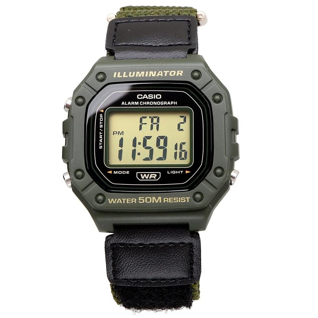 Casio Standard Digital Watch W-218HB-3AV Men's Green Cross Band in Casio Box [Parallel Import]