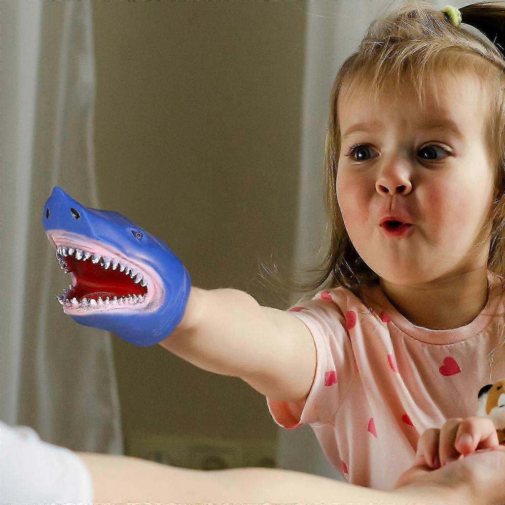 Hand Puppet Toy Creative Realistic Shark Shaped Glove Storytelling Prop Puppet Gift for Kids Adults