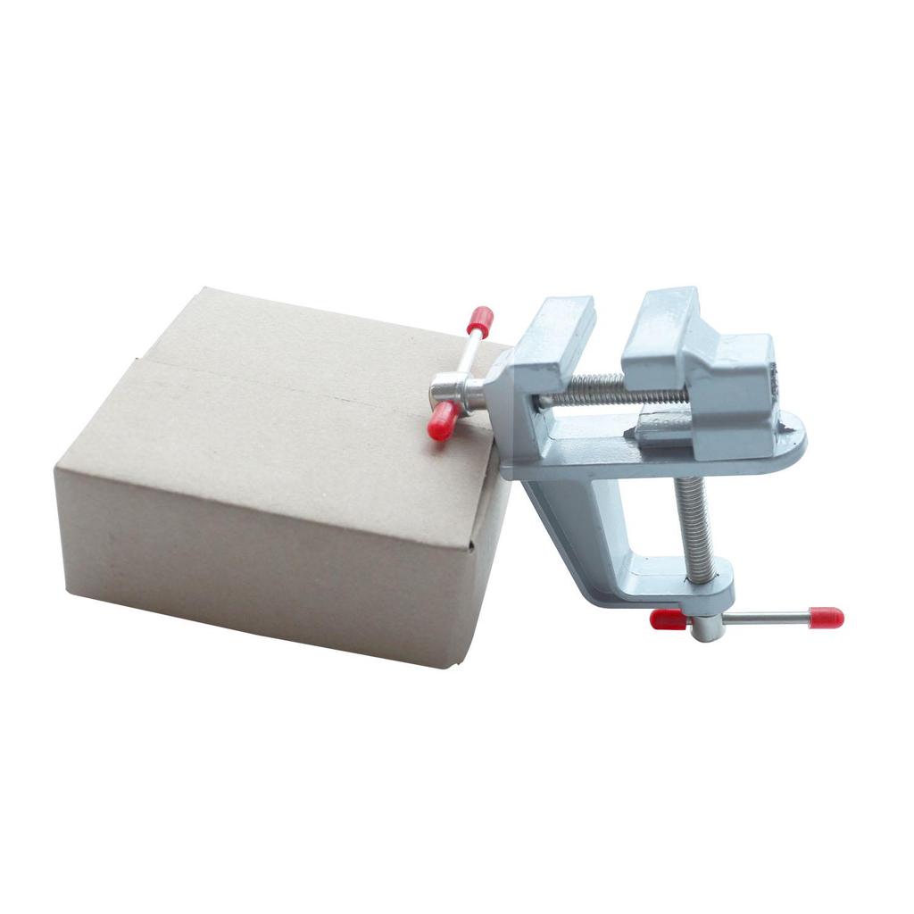 Stolní svěrák Svěrák Klenotníci Hobby Craft Repair Tool Nastavitelný přenosný pracovní stůl Svěrák Nástrojová svorka na nářadí, hliníková slitina, stříbro, 1 KS