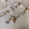 Glacier Galaxy Natural Baroque Pearl White Crystal Asymmetrical Niche Design French Earrings Silver Needle Earrings