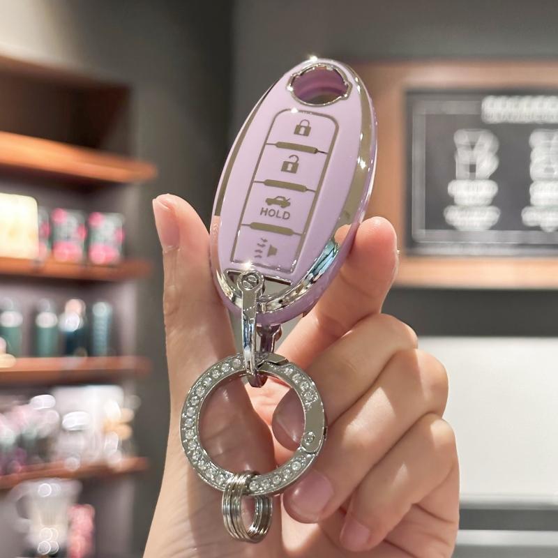 TPU Schlüsselanhängerhülle mit Schlüsselring-Lanyard für Nissan Altima Coupe Armada GTR Maxima Murano Cross CABRIOLET Rogue Versa