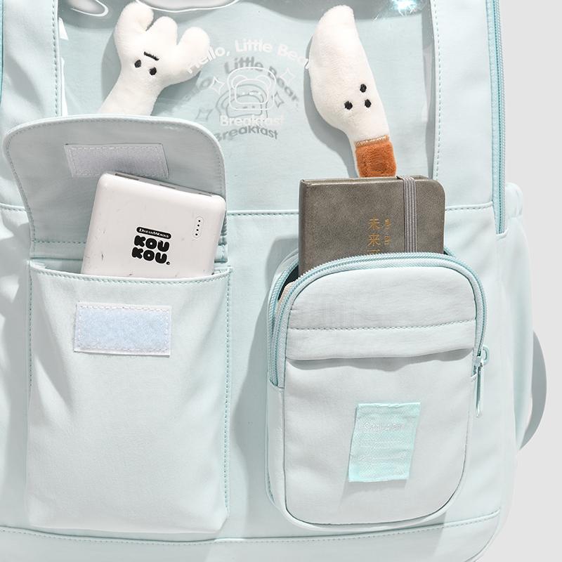 Einfarbiger Rucksack Große Kapazität Leichtgewicht Junior Senior High School Schüler Schultasche