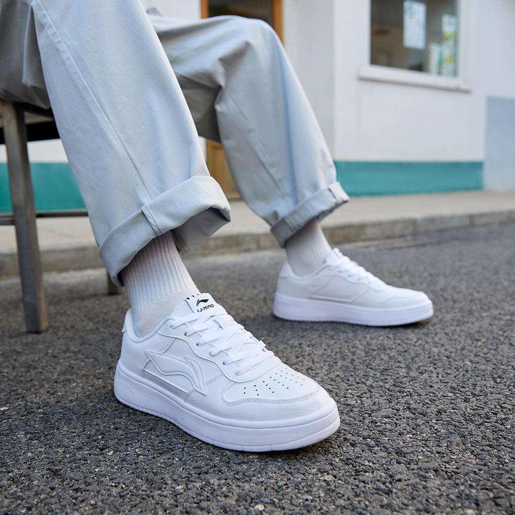 Li Ning Floating Boat Slip Resistant, Abrasion Resistant, Breathable, Height Increasing Low top Skateboard Shoes Men's AGCS419-1