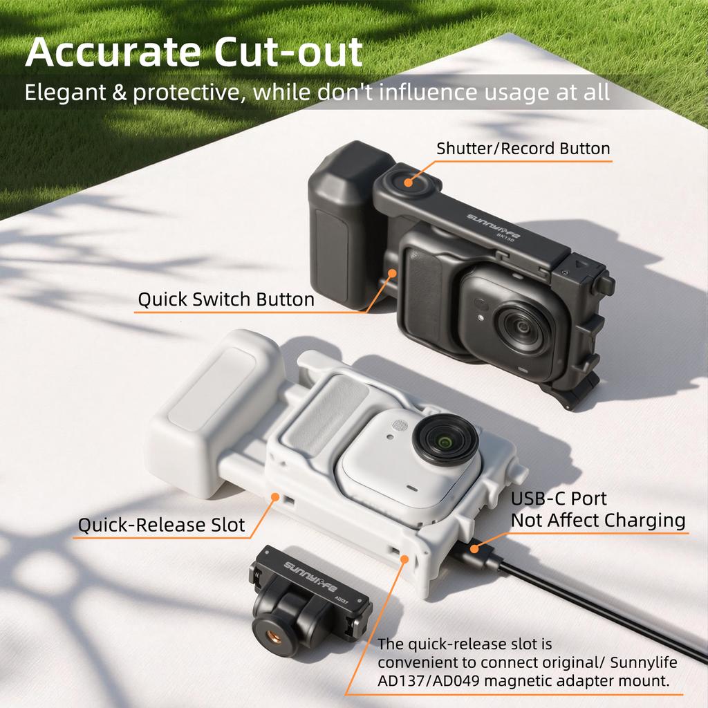 Shooting Hand Grip for Insta360 GO Ultra Anti-slip Handle Quick Release Mount Frame For Insta360 GO Ultra Accessories