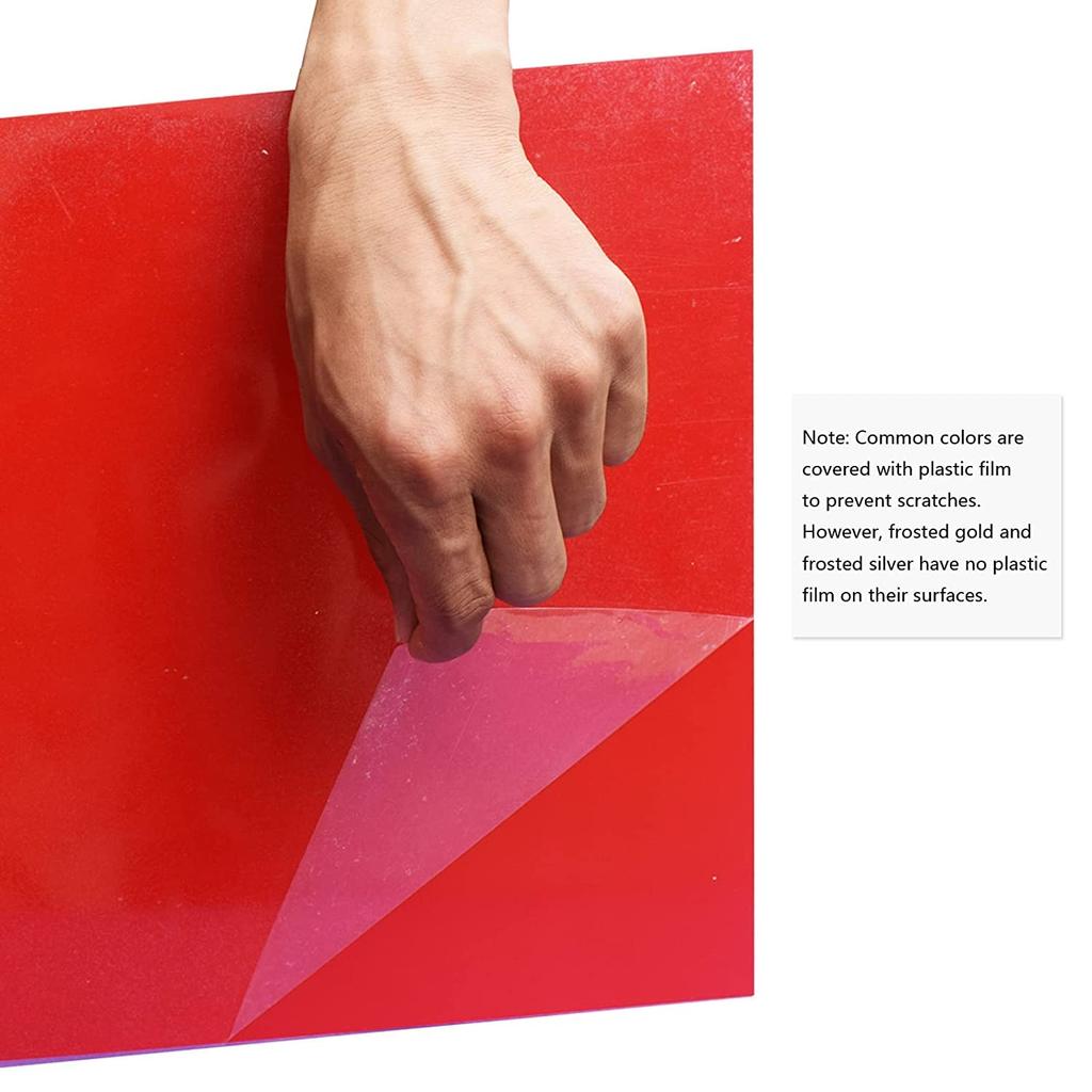 Double Color Acrylic Sheet (8" x 12", 200 * 300 mm, 4 Pieces)-White/Black