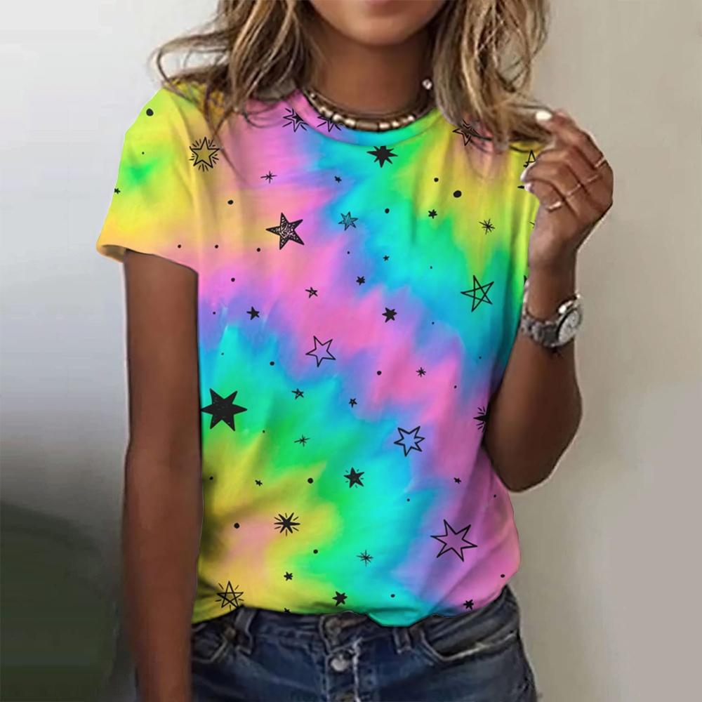 Fashion Fireworks Show PLUS-size 3D Print Women New Summer Casual  Street Short Sleeve O-Neck Loose