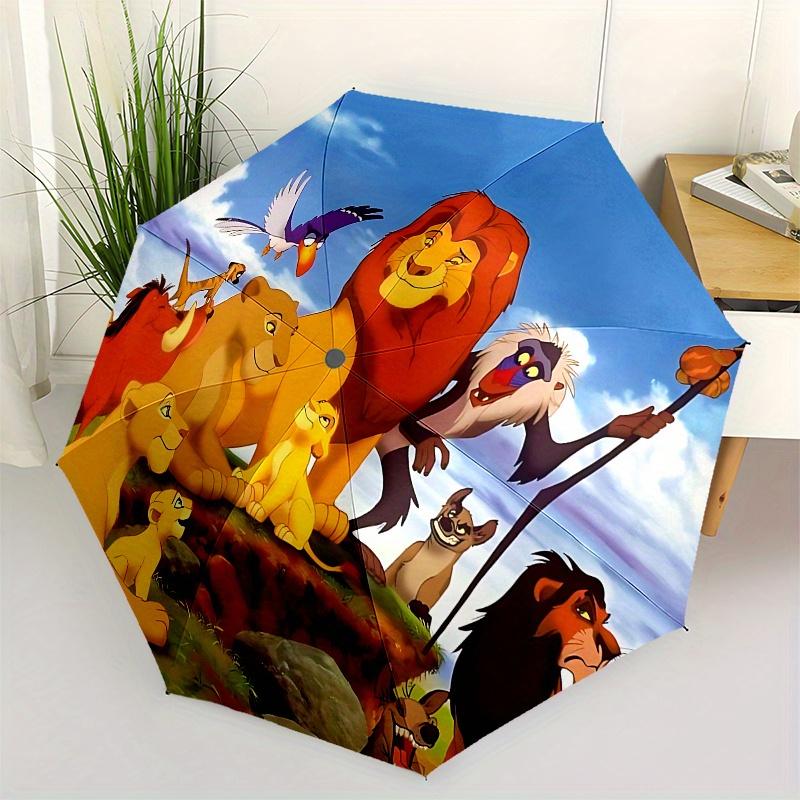 

1 Auto Open Lion King Characters Themed Colorful 8-rib Portable Umbrella for Men and Women, A Compact Commuting Companion Suitable for Daily