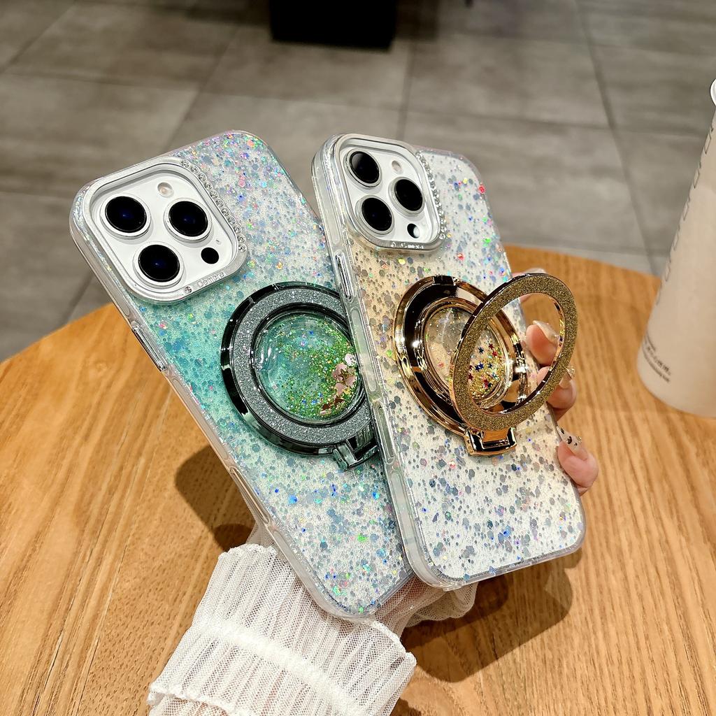 Kreativer High-End Sternenhimmel-Glitzer ist geeignet für iPhone16 Handyhüllen und Apple 15promax Sandständer-Schutzhüllen