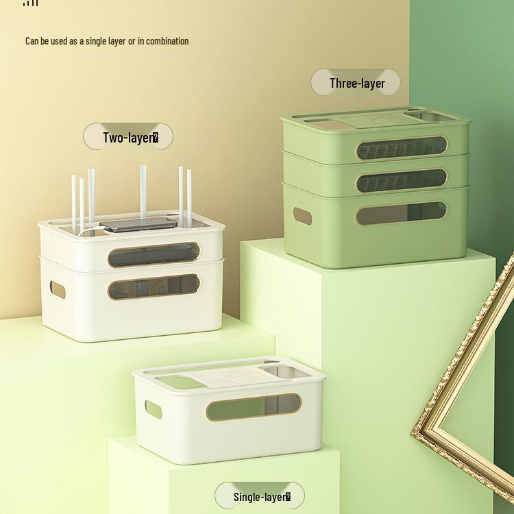 Wireless Router & TV Box Storage Organizer: Tidy Up Cables and Plugs On Your Desktop