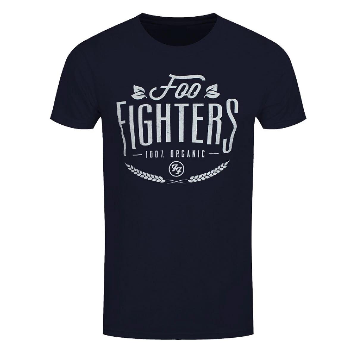 Foo Fighters T-Shirt 100% Organic Dave Grohl Rock Official New Navy S