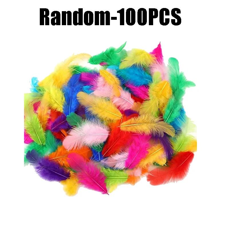 

100PCS/Set Colour Goose Feathers 6-10cm Natural Feathers Crafts for Wedding DIY Handicraft Dream Catcher Decorative Plumes