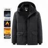 New autumn and winter cotton-padded clothes for men with fleece and warm hats, removable cotton-padded jackets.