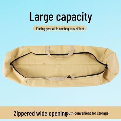 Large Capacity Wear-Resistant Fishing Rod Bag - Canvas Foldable Storage for Fishing Gear and Accessories