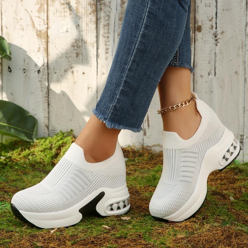 2026 Spring Brand Designer Women's Sneakers  Fashionable Breathable Wedge Heel Shoes Comfortable Shopping Women's Mesh Shoes