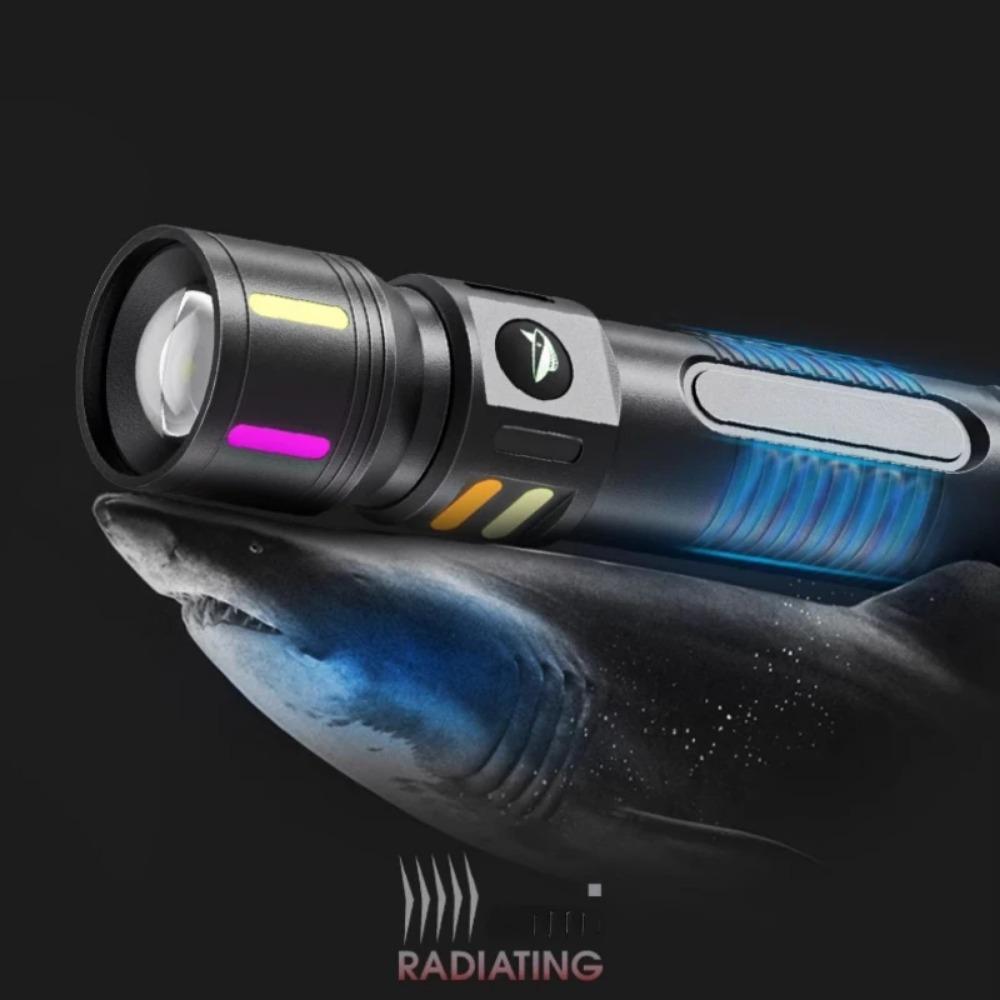 New High Power Led Flashlight Portable Zoom Torch Light USB Rechargeable Flashlights LED Lantern Strong Light Fishing Lamp
