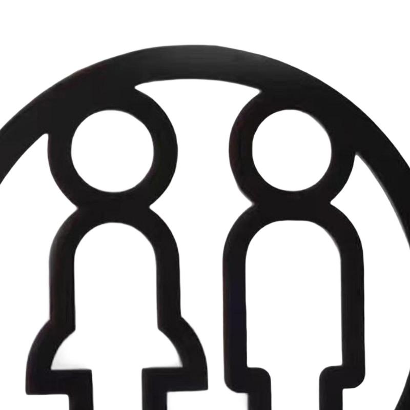 Clear Directional Restroom Sign Easy Install Bathroom Signage Toilet Plaque Washroom Marker Male Female Symbols