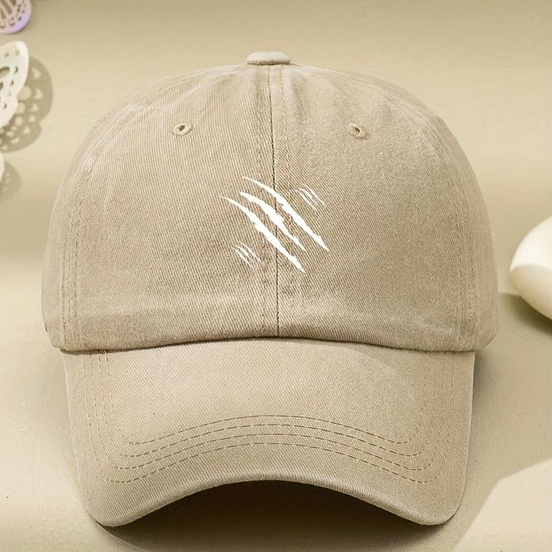 Womens Vintage Washed DenimStyle Baseball Cap with White Scratch Print  Adjustable Snapback Lightweight Polyester