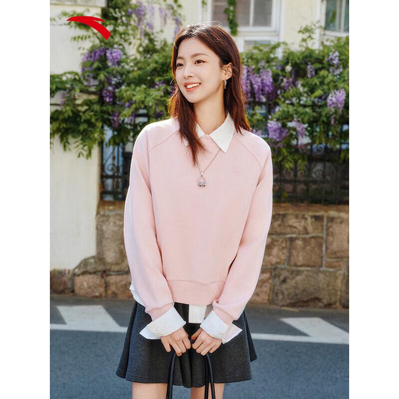 ANTA Women's Fleece-lined Crewneck Pullover Sport Top