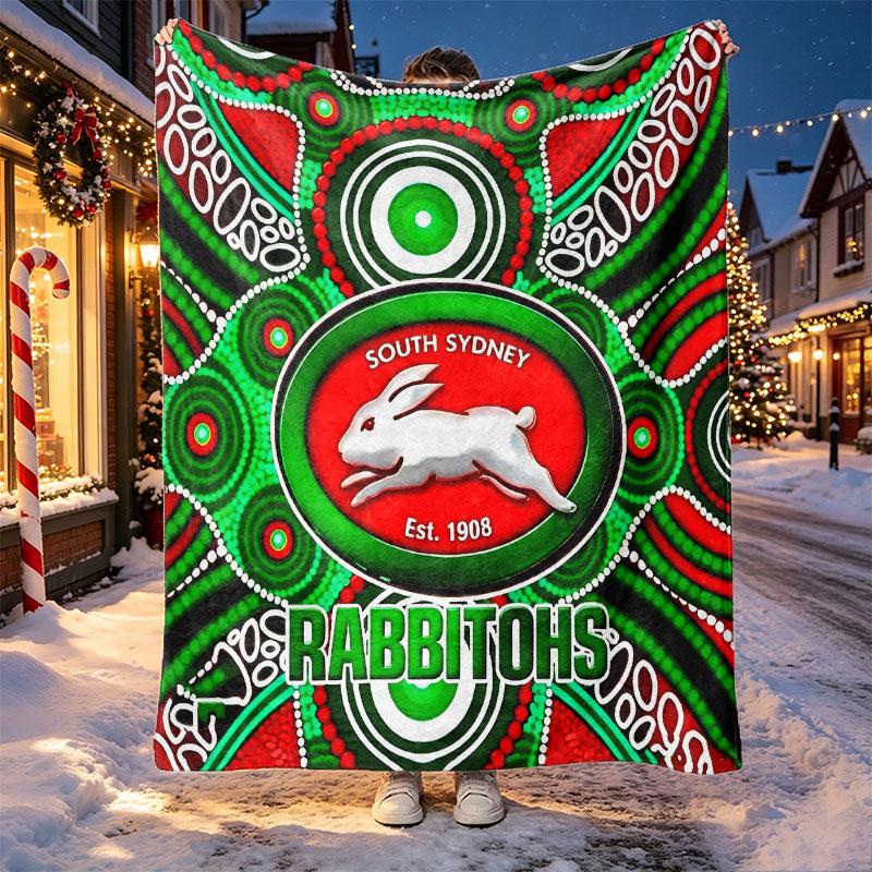 South Sydney Rabbitohs Pattern Blanket for Home Decoration, Bed, Sofa, Car Travel, Camping, Suitable for All Seasons, Birthday Christmas Gift