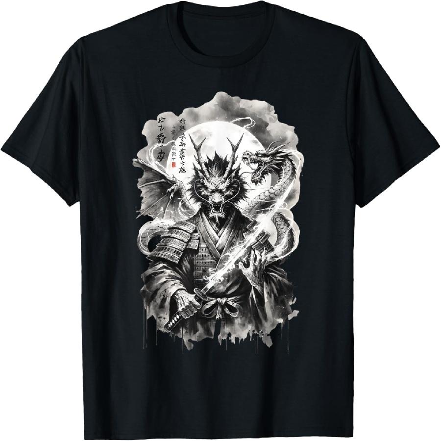 Мистический Духовный Мир Древний Воин Самурай Дракон Футболка S