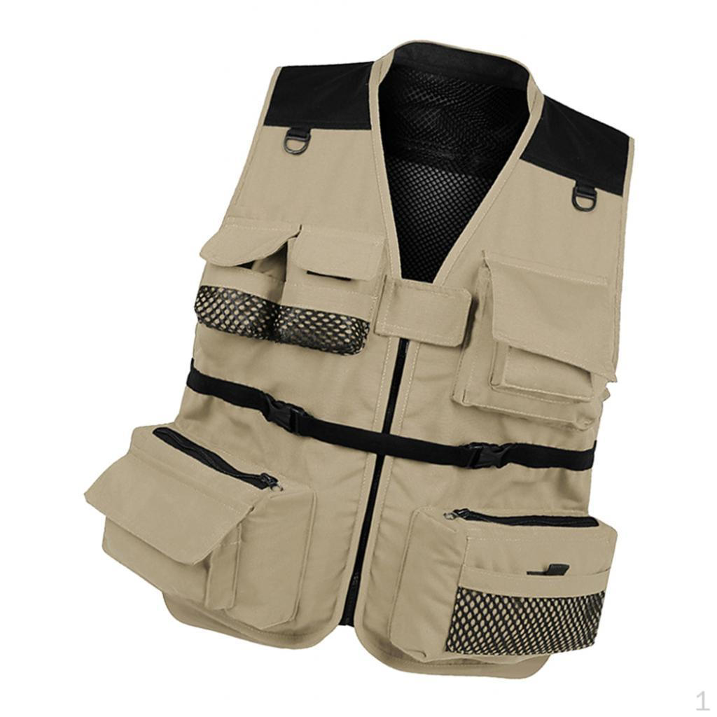 

Men\ s Multi-Pockets Lightweight Reisen im Freien Fishing khaki XXXL