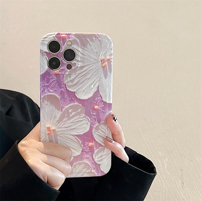 

Роскошный модный чехол для телефона с рисунком цветов для Iphone 14 Pro Max 13 12 11 X Xs Xr 14 Plus фиолетовый мягкий силиконовый противоударный чехол 12 pro max