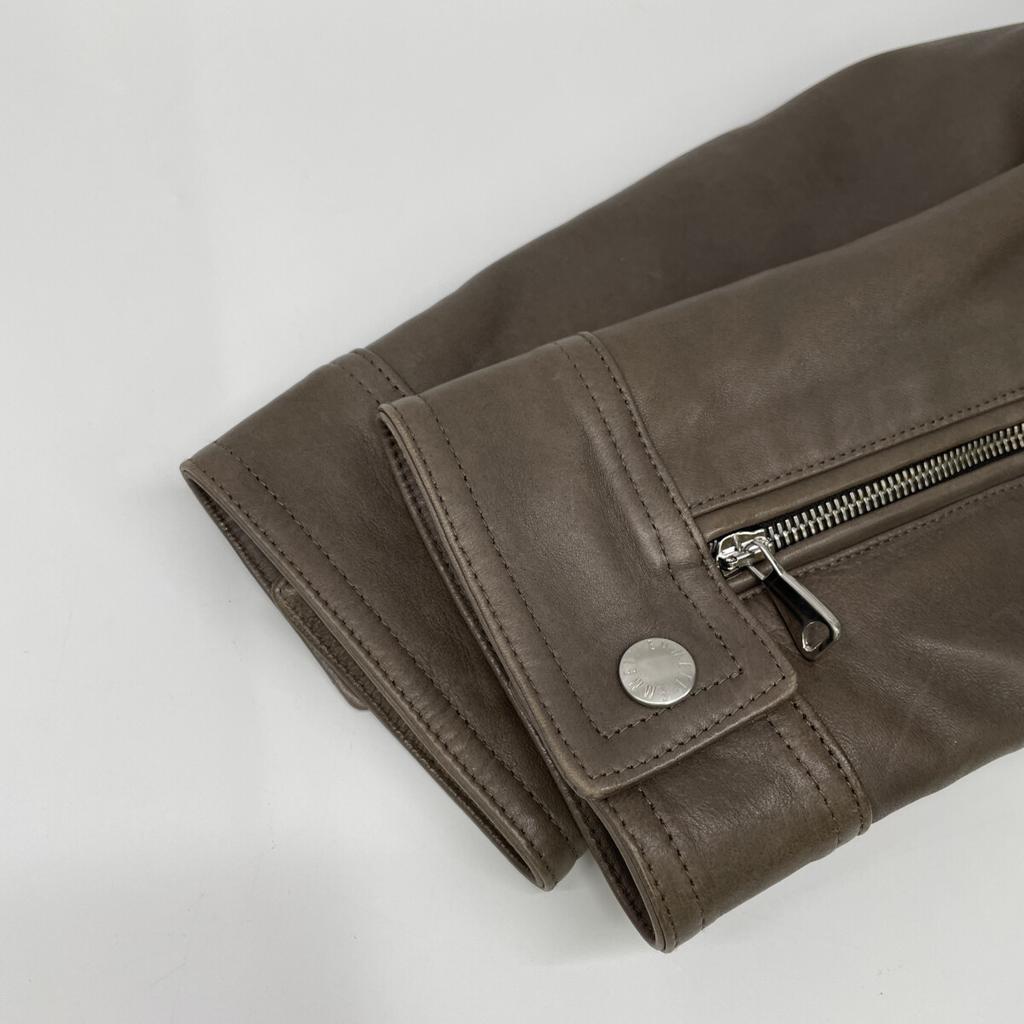 EMMETI GIAPPONE 072 ANDREA Grey Lambskin Single Rider's Jacket Jacket 48 greigeUsed