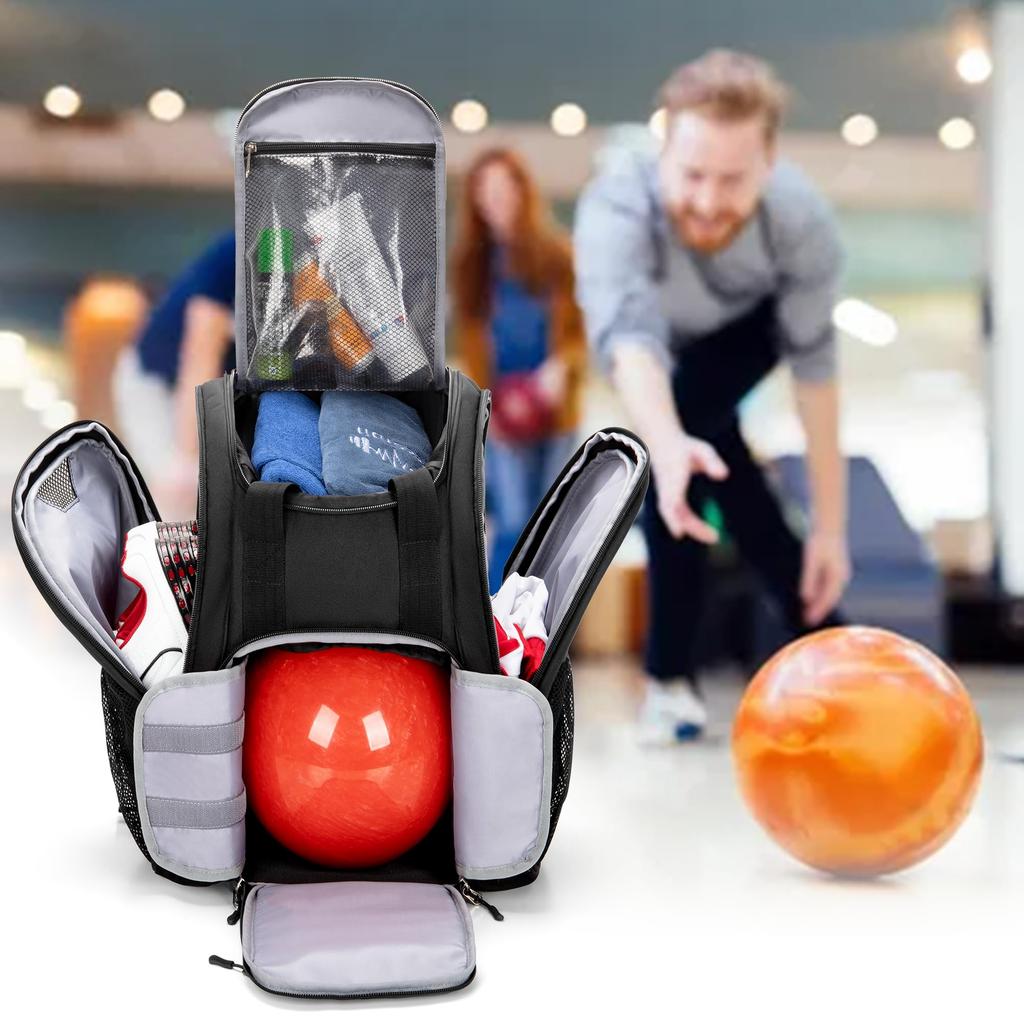 DSLEAF Bowling Backpack, 1 Bowling Bag with Shoe Storage, Bowling Case