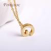 Gold Plated Brass Metal Initial 26 Letters Pendants Pendants Necklace For Women Jewelry Accessories Thin Chain Necklaces Female