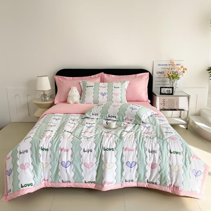 Simple printing fashion single summer quilt air conditioner quilt Xia Liang quilt single piece without pillowcase