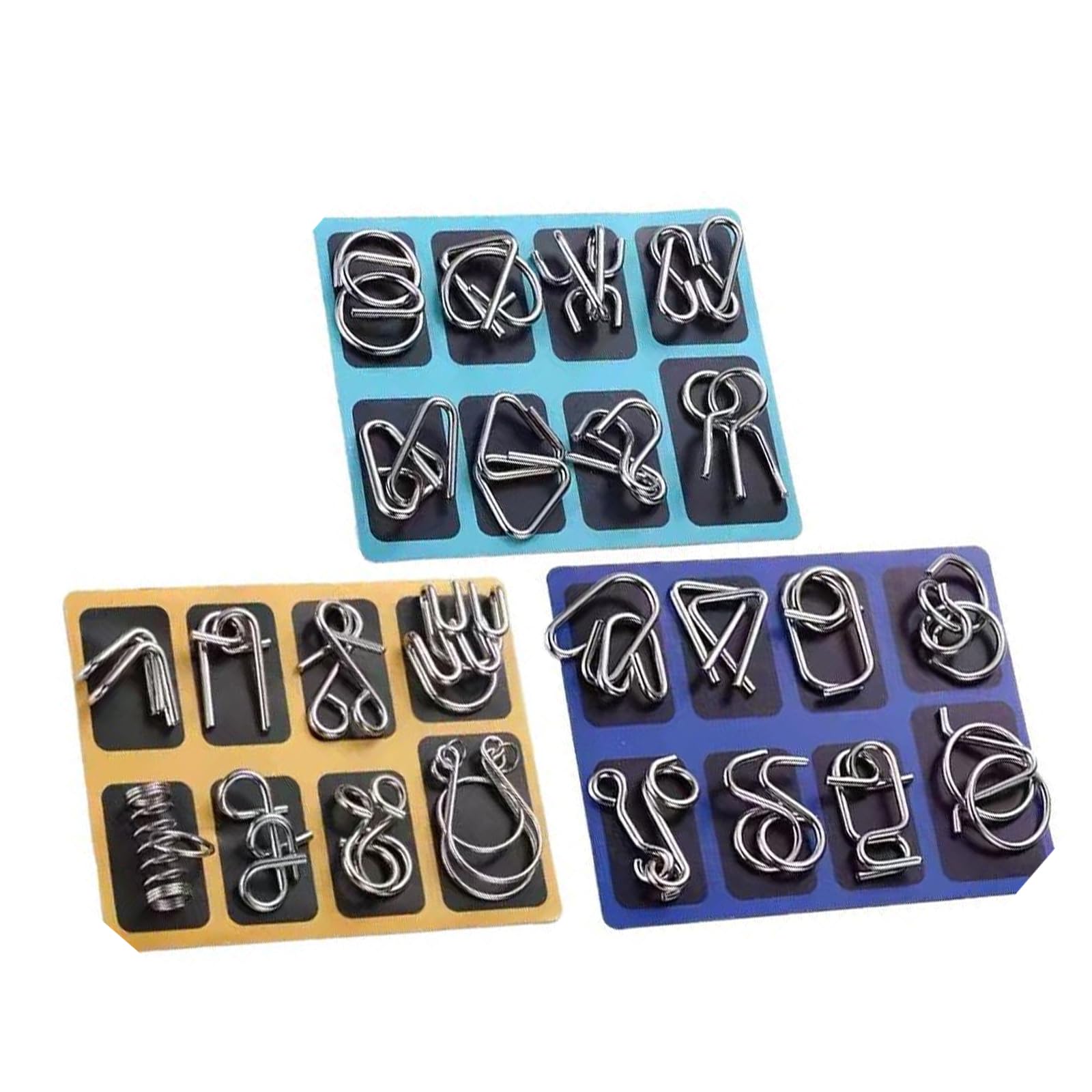 

ALLVD 24-Piece Puzzle Ring Set for Adults and Children, Mystery Ring Challenge, Chinese Metal Rings, Fun for Beginners and Advanced Players,