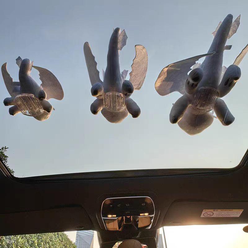 Toothless Dragon Plush Toy - Car Roof Decoration & Motorcycle Helmet Pendant