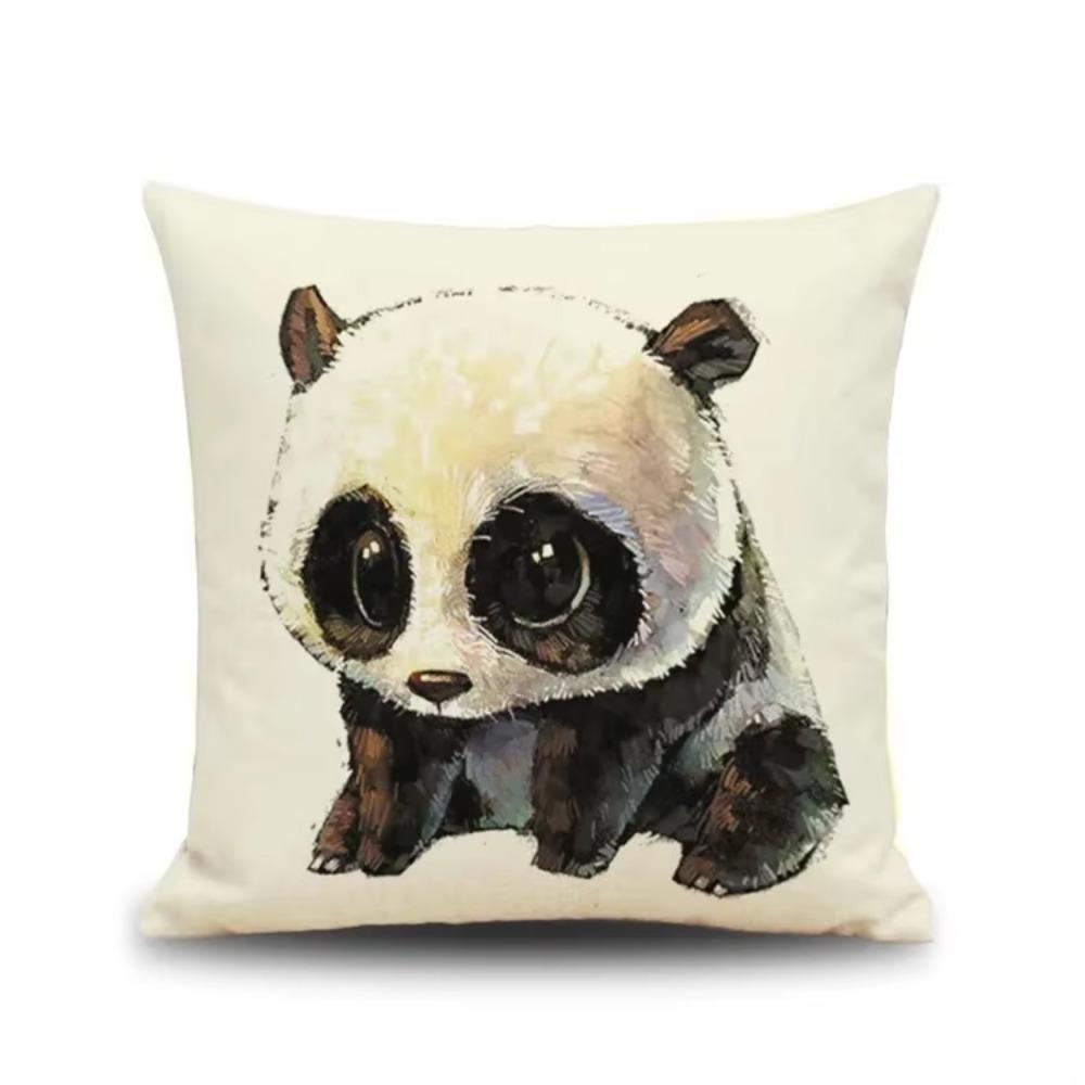 Cozy Couch Cushion Cover Cute Animal Panda Printed Home Decorative Pillow Car/bed Seat Back Cushions Square Pillowcase