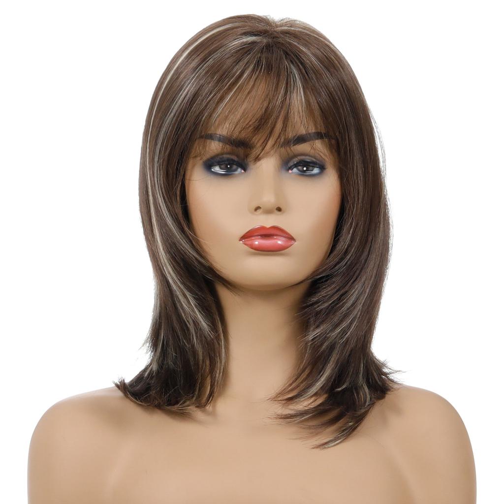 Synthetische lange natürliche Wellenperücken für Frauen, Ombre-Welle, blond, braun, natürliche Perücke, Damen, hitzebeständige Haarperücken, täglicher Gebrauch, Cosplay