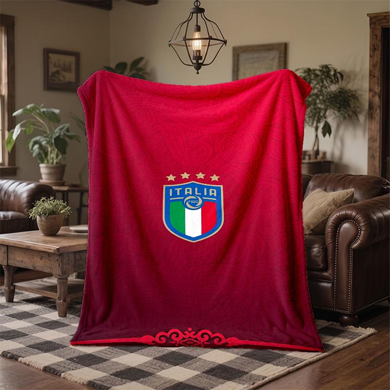 Italy National Football Team Print Flannel Blanket Soft Warm Sofa Bed Throw Blanket For Home Office Bedroom