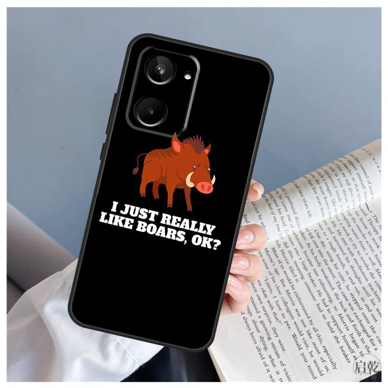 

Cute wild boar funny Cartoon For Realme C71 C55 C75 C67 C63 C51 C61 C53 C35 C65 11 12 13 14 15 Pro Plus GT6 GT7 Pro Case Realme C15