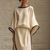 2026 Women's Elegant Casual Batwing Sleeve Top & Wide-Leg Pants Set