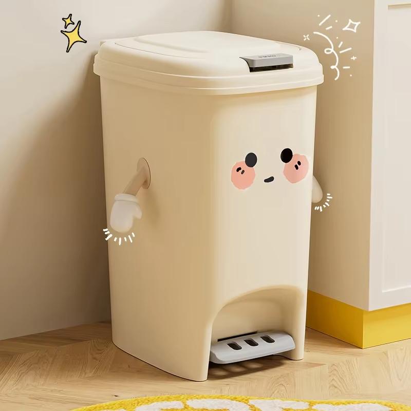 UFORU Creative Trash Can Household Advanced Sense Large Capacity Kitchen Living Room Press Pedal Double Open Trash Can