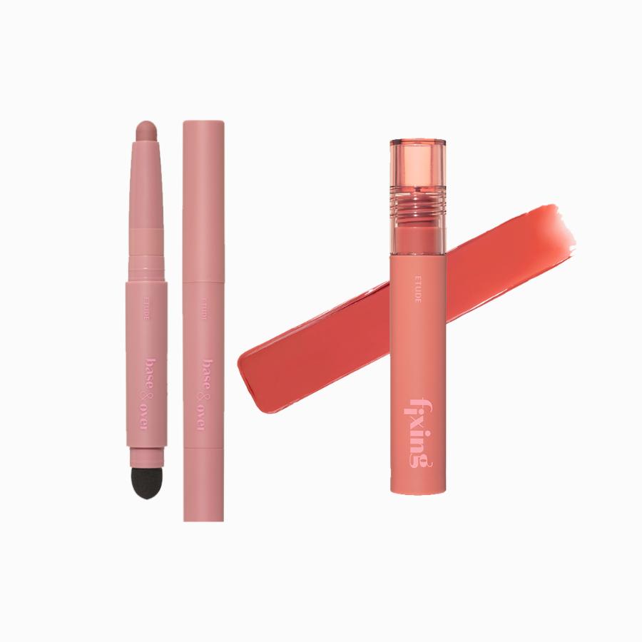 Etude Base & Over Lip Pencil #Pink Beige 1g + Fixing Tint 4g