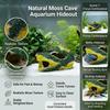 Resin Aquarium Decor Moss Cave Hideout for Small Fish and Shrimp Tunnel