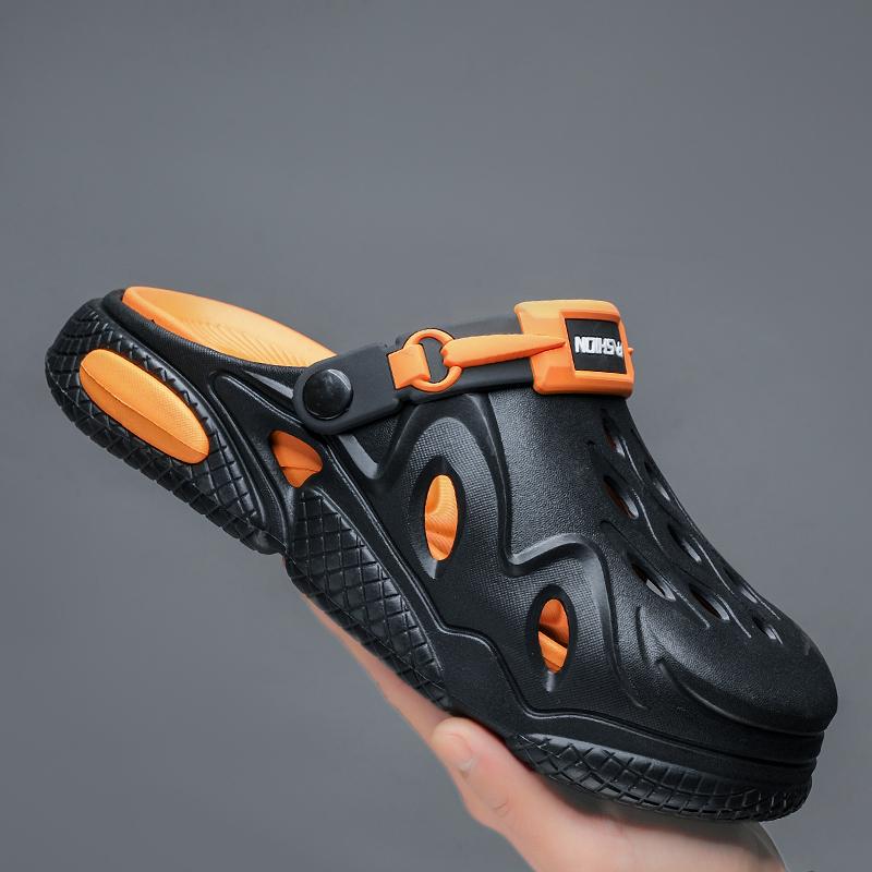 Fashion Summer Beach Men Sandals Breathable Men Casual Shoe Hole Shoes Light Clogs Home Garden Outdoor Male Flat Slippers Big Size 38-47